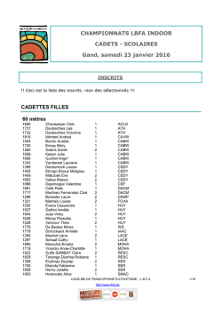 Athl&egrave;tes inscrits