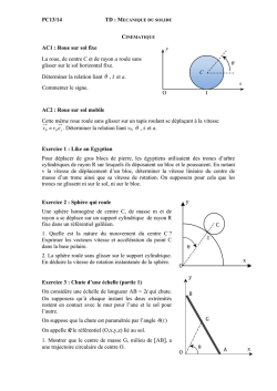 PC13/14 y x θ C I O AC1 : Roue sur sol fixe La roue, de centre C et