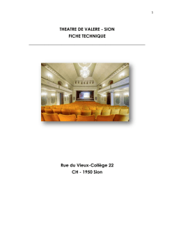 THEATRE DE VALERE - SION FICHE