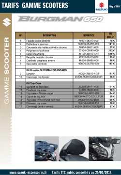 consulter le tarif - Suzuki Accessoires