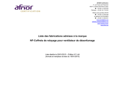 Liste des fabrications admises &agrave; la marque NF-Coffrets de