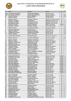 LISTE DES ENGAGES - Ecurie Saint