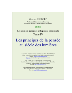 Les sciences humaines et la pensée occidentale. Tome IV.