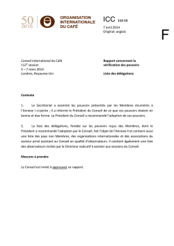 Rapport concernant la v&eacute;rification des pouvoirs