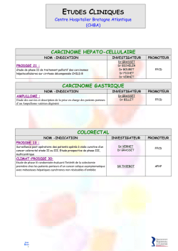 Liste des essais en cours au CHBA de Vannes