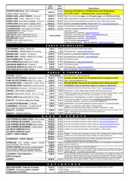 Tarifs billetterie IRCOS d&eacute;cembre 2014