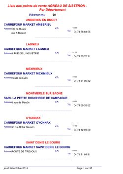 Liste des points de vente AGNEAU DE SISTERON