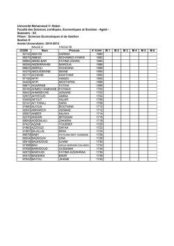 Section D - Facultés des Sciences Juridiques, Economiques et