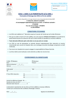 Formulaire d`échange des CESU en fin de validité