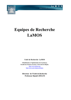 Equipes de Recherche LaMOS