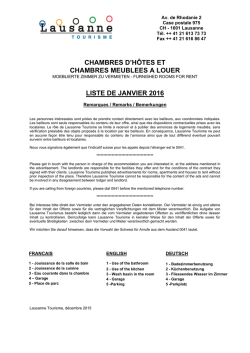 Chambres d`h&ocirc;tes et chambres meubl&eacute;es &agrave; louer
