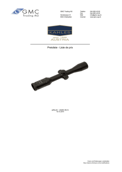 Preisliste - Liste de prix