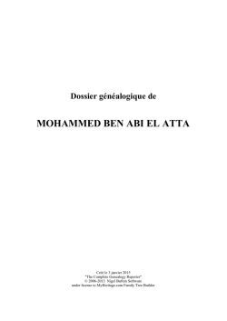 MOHAMMED ben ABI EL ATTA - SIDI YAHIA et Famille YAHIAOUI
