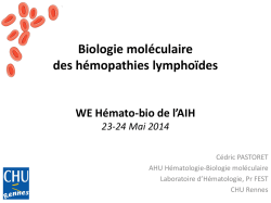 Biologie mol&eacute;culaire des h&eacute;mopathies lympho&iuml;des