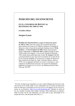 POSICI&Oacute;N DEL INCONSCIENTE