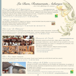 Les Bars, Restaurants, Auberges - Office de tourisme du pays du