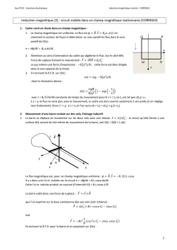 Induction de Lorentz (Corrigés)