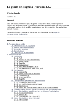 Le guide de Bugzilla