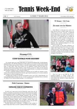 Tennis Week End n&deg;5 - F&eacute;d&eacute;ration Fran&ccedil;aise de Tennis