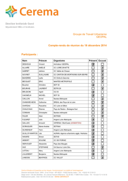 Groupe de Travail Urbanisme GEOPAL Compte