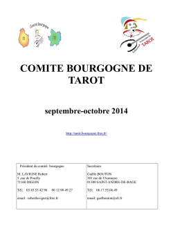 comite bourgogne de tarot - Comit&eacute; de tarot de Bourgogne