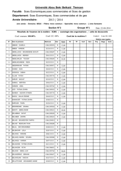 Sociologie - Facult&eacute; des sciences economique et de gestion