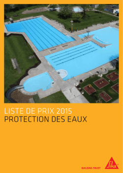 Liste de prix 2015 protection des eaux
