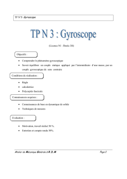 TP N&deg;3 Gyroscope - Technologue pro