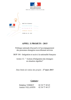 ici l`appel à projets 2015