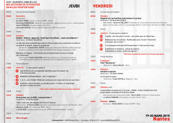 Programme - XXIVe Journ&eacute;es annuelles des secteurs de psychiatrie