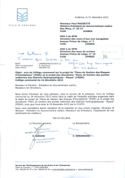 u(W^: du COL. - La Directive cadre Eau en R&eacute;gion wallonne