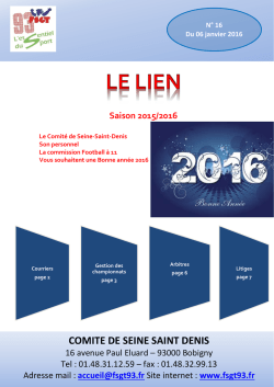 Bulletin football n°16 janvier 2016
