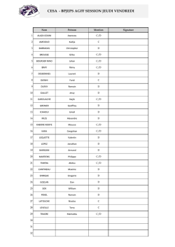 LISTE BP JEUDI VENDREDI 2016