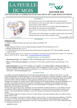 La feuille du mois - Paroisse Saint Joseph – Wezembeek Oppem