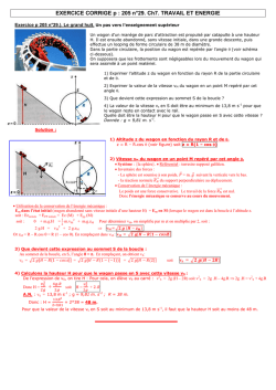 EXERCICE CORRIGE p : 205 n&deg;29. Ch7. TRAVAIL ET ENERGIE +