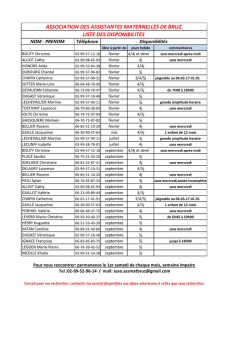 association des assistantes maternelles de bruz liste des disponibilites