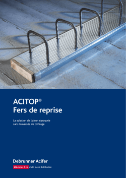ACITOP&reg; &ndash; Fer de reprise documentation
