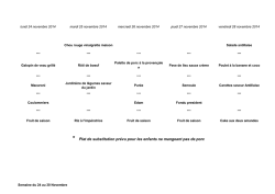 * Plat de substitution prévu pour les enfants ne