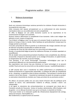 Programme wallon - 2014