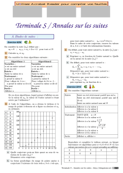Terminale S / Annales sur les suites