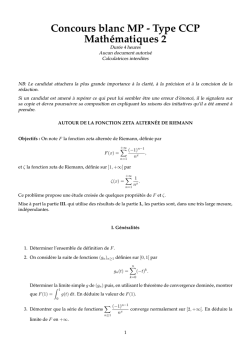 Concours blanc MP - Type CCP Math&acute;ematiques 2