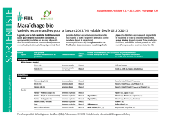 Liste vari&eacute;tale mara&icirc;chage bio FiBL