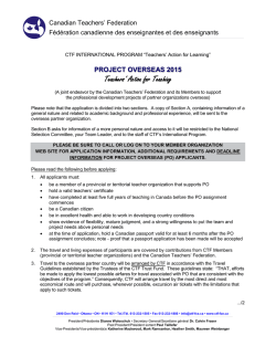 2015 Project Overseas Application (COOR-61)