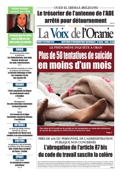 LA VOIX DE L ORANIE DU 14.10.2014
