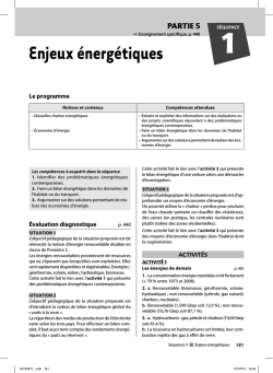 Enjeux &eacute;nerg&eacute;tiques