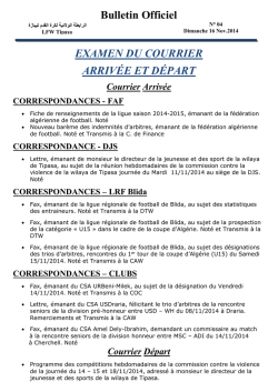 Bulletin Officiel EXAMEN DU COURRIER ARRIVÉE ET DÉPART