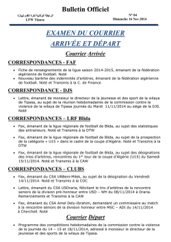 Bulletin Officiel EXAMEN DU COURRIER ARRIV&Eacute;E ET D&Eacute;PART
