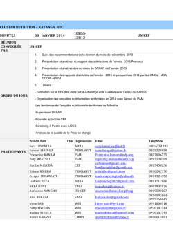 CR 01 CLUSTER NUTRITION du 30 janvier 2014 on 31thkat