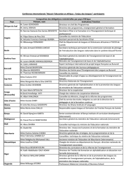 liste des participants - Association for the Development of Education
