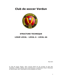 Structure technique ligue local - Local A - Local AA